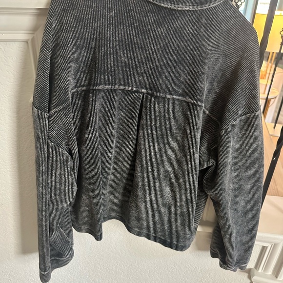 Pilcro Long Sleeve Corduroy Top - Black - Picture 4 of 4